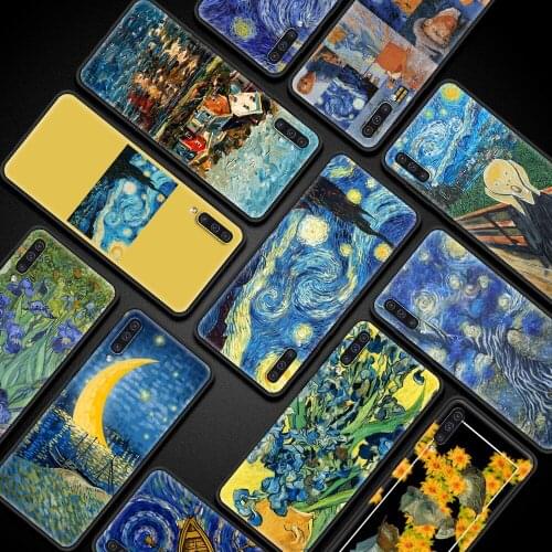 Paintings Starry Night Van Gogh Silicone Phone Case For Samsung Galaxy A51 A21s A71 A12 A31 A52 A41 A32 5G A02s A11 A02 Capas