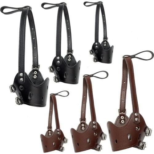 Dog Muzzles Pet Soft Leather Mouth Anti Bark Bite Muzzle for Small Medium Dog Pet Supplies Accessories