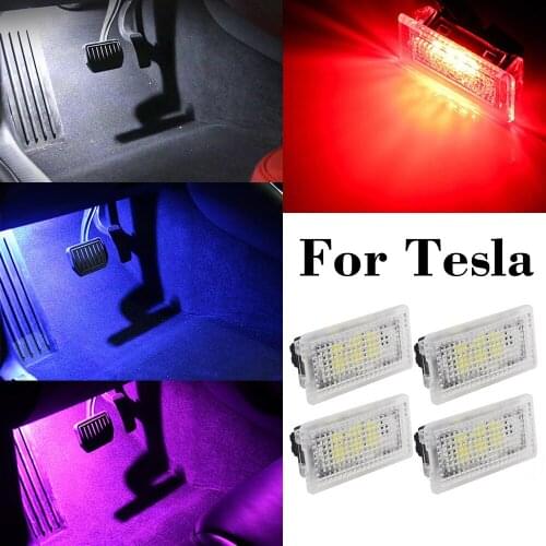 For Tesla Model X S 3 Led Car Interior Lighting 주변 광 테일 박스 조명 Ultra Bright Auto Door Footwell Trunk Lamp Ambient Light Easy Plug