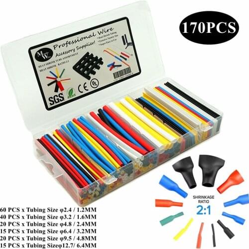 Colorfull Polyolefin Heat Shrink Tube Assorted Insulation Shrinkage 2:1 Wire Cable Sleeve Car Electrical Cable Shrink Tube Kit