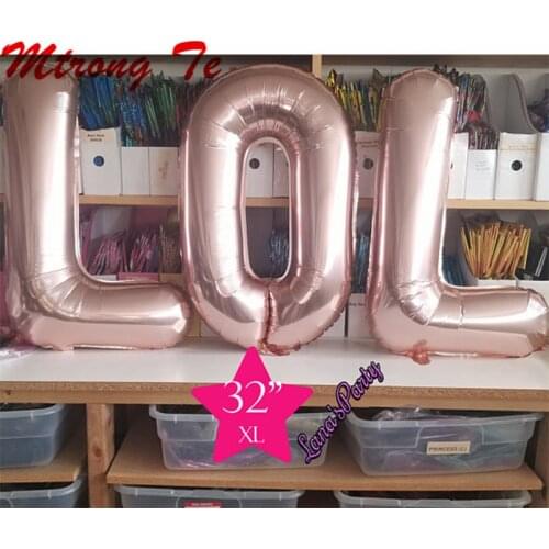 16" 32 " Gold Rose Gold Silver LOL Letter Alphabet Balloon Baby Shower Gift Toys Air Fill Balloons Birthday Party Decorations