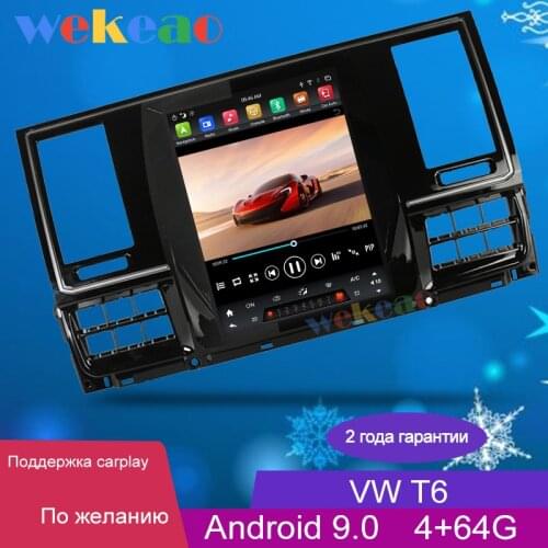 Wekeao 10.4" Vertical Screen Tesla Style 1Din Android 9.0 Car Radio For Volkswagen VW T5 T6 Auto GPS Navigation Car DVD Player