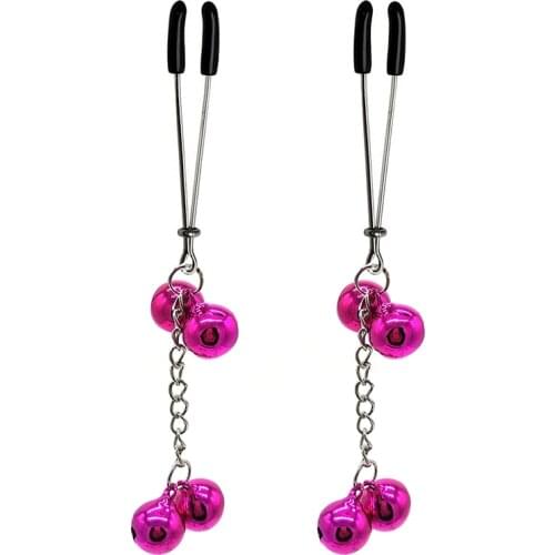 1 Pair shame nipple clamps bells shaking stimulate nipple clamp flirting clit clip erotik pinzas pezones sex toys for woman