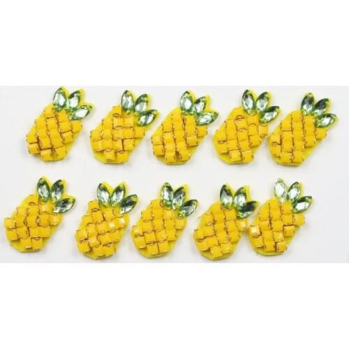 10pcs 20pcs Lovely pineapple Creative Decorative Clothing 3D Nail bead Rhinestone Patches at Coat Dress Pants Accessories