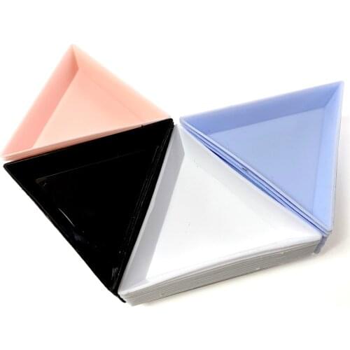 10pcs 4 Colors Triangle Plate Nail Art Box For Nail Jewelry Beads Organizer Rhinestone Diamond Container Manicure Tool