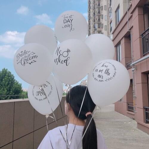 10pcs/lot 10inch White Bride Groom wedding latex balloons Mr & Mrs Engagement party decorations Valentine supplies