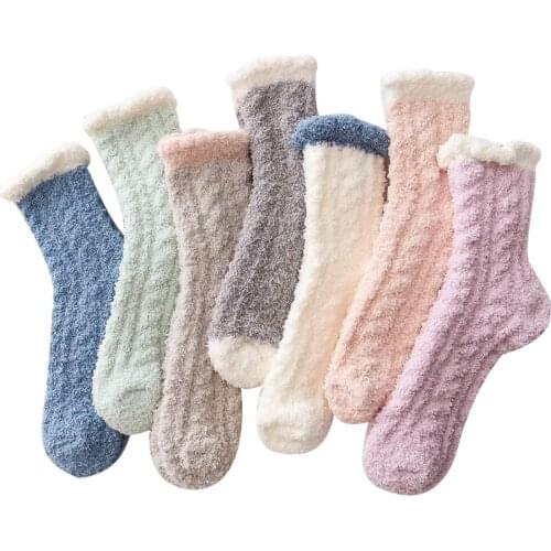 New Winter Women Socks Cozy Cashmere Warm Sleep Socks Floor Home Fluffy Girl Socks Coral Velvet Feet Fall Warmer Christmas Gift
