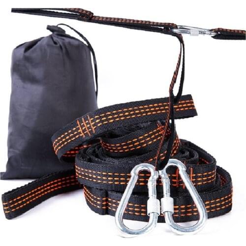 2PCS 3M Daisy Chain Extension Strap Adjustable Loops Straps Rope Carabiner Storage Bag Yoga Hammock Hanging Climbing Accessory