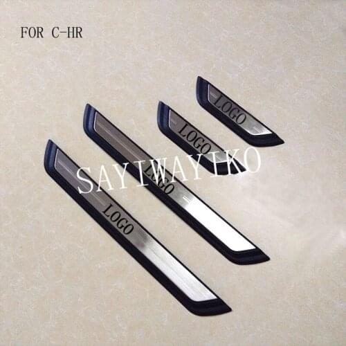 Car styling Stainless Steel Door Sill Scuff Plates fit for Toyota C-HR CHR 2017 Car Door Sill Protector fit for C-HR 2017