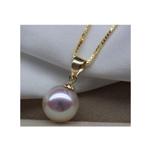 Noble jewelry Details about 11-12mm south sea round white pearl necklace 17.5inch 14k