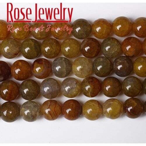 Natural Orange Dragon Veins Agates 4 6 8 10 12mm Round Spacer Charm Beads For Jewelry Making Necklace Bracelet Accessories 15"