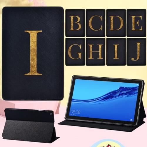 Tablet Case for Huawei MediaPad M5 Lite 10.1"/MediaPad M5 Lite 8/MediaPad M5 10.8" Letter Series Leather Folding Stand Cover