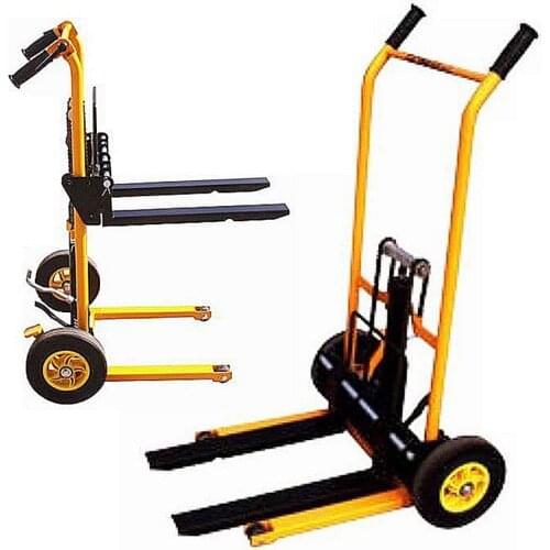 Four-wheel universal tiger truck fork lift folding flat trolley Cargo handling forklift