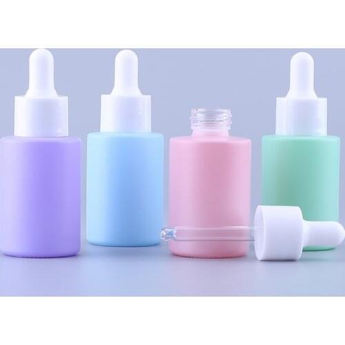 100Pcs Dropper Bottle Tubes Colour Glass Aromatherapy Refillable Bottle For Essential Massage Oil Pipette Container