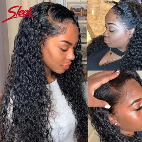 Sleek Brazilian Deep Wave Wig 4x4 Lace Fronta Human Hair Wigs Natural Color Pre Plucked Remy With Baby Hair For Black Women