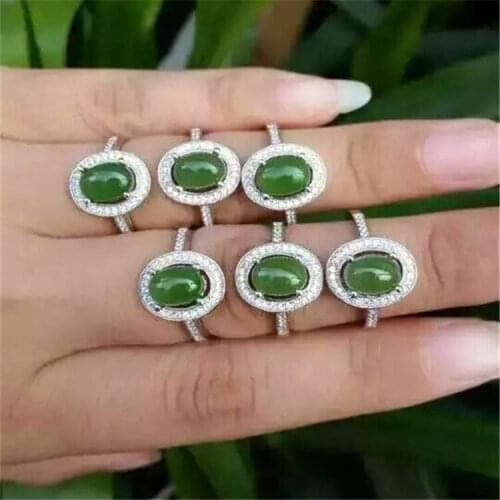 KJJEAXCMY fine jewelry 925 Pure silver inlay natural jasper gemstone womens oval ring jewelry florals