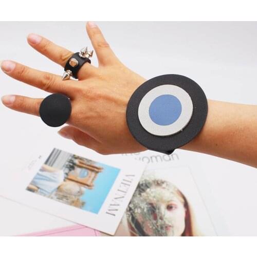 Fashion Handmade Leather Bracelets For Womens Wrist Color circle Jewelry Classic Punk Style Leather Chain Bracelets Girl Gift