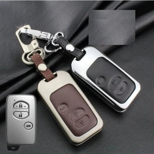 Leather Car Key Case Cover For Toyota Land Cruiser Prado 150 Camry Prius Crown For Subaru 2013 2014 Foreste Outback XV legacy