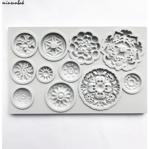 Minsunbak Multi-Shape Round Chocolate Silicone Mold Shaped Round 3D Cake Decoration Sugarcraft Food Grade Silicone