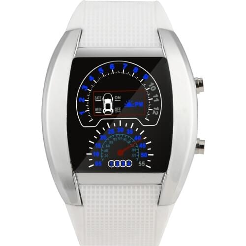 Fashion Mens Watch Unique LED Digital Watch Men Watch Electronic Sport Watches Rubber Band Clock montre homme erkek kol saati