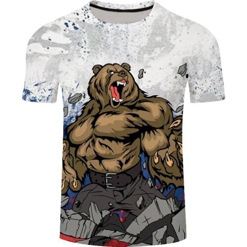 New Fashion Brand Russia T-Shirt Bear Compression Tshirt Russian Flag Fitness T Shirt Men 3D Anime Summer Shirts Mens Clothing