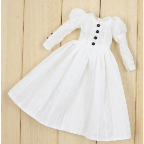 Outfits for Blyth Dolls Simple White Dress Suit for 1/6 BJD Azone Body
