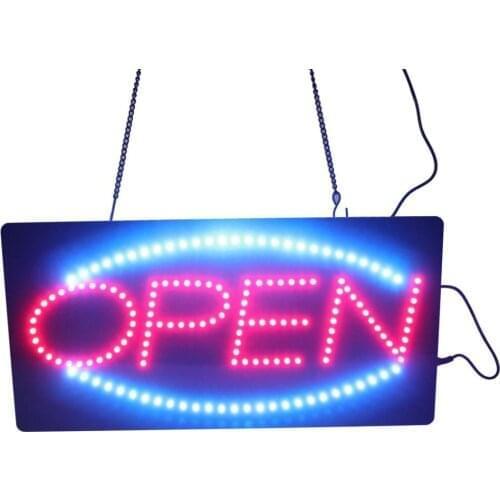 Portable 19-inch Height Vertical Neon open Sign with 2 Light Modes for Bar Tattoo Salon Store Beauty Spa Business