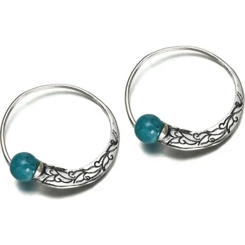 Hoops Boho Earrings Vintage Tibetan Gypsy Indian Bollywood Ethnic Earrings Women