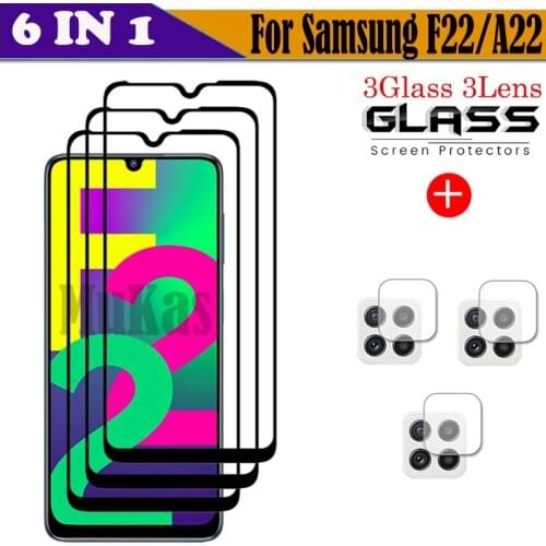 Full Glue Glass For Samsung Galaxy F22 Screen Protector Tempered Glass For Samsung A22 5G Protective Film For Samsung F22 A22