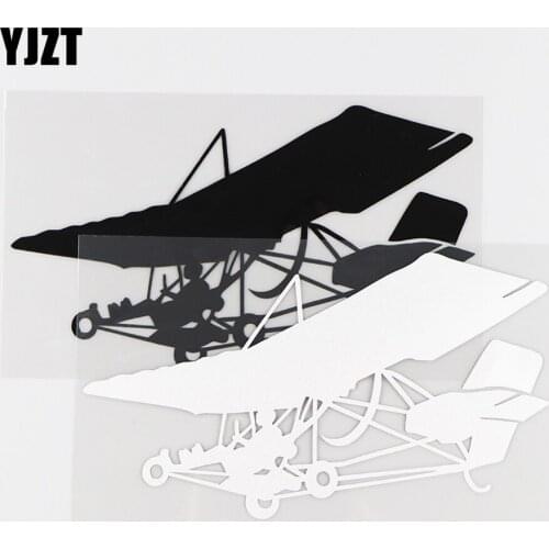 YJZT 16.5X9.5CM Ultra Iight Pilot Side Vinyl Car Sticker Decal Funny Aircraft Black / Silver 10A-0288