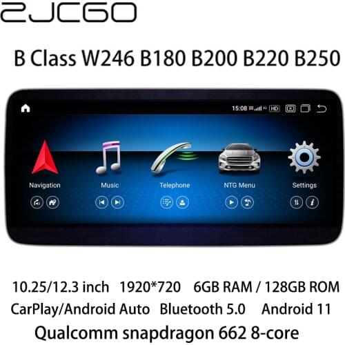 ZJCGO Car Multimedia Player Stereo GPS Radio Navigation Android Screen for Mercedes Benz MB B Class W246 B180 B200 B220 B250