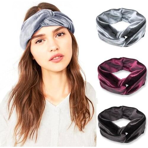 1PCS New Elastic Velvet Hair Belt Girl Yoga Running Headband Accessories Black Hair Bands Tie For Women Leisure Girls