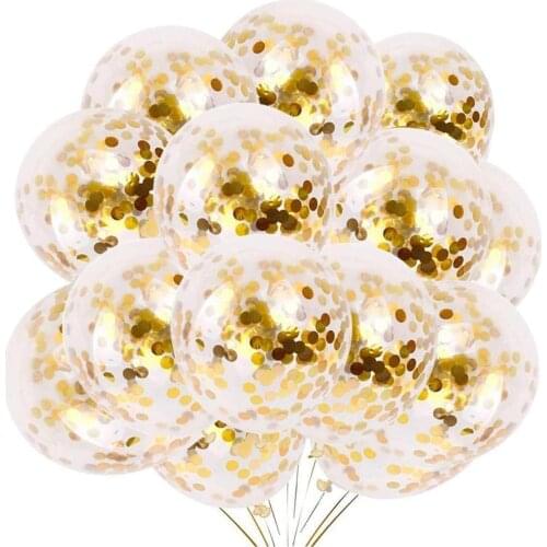10pc 12" Latex New Year 2021 Metallic Balloon Gold Confetti Balloon Birthday Party Decoration Air Globo Wedding Decor Bridal Set
