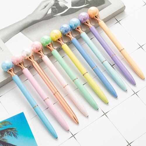 30pcs Cute Metal Ballpoint Pen Fashion Luxury Pearl Ballpoint Pens For School Office Supplies Stationery Pen Fashion Girl Gift