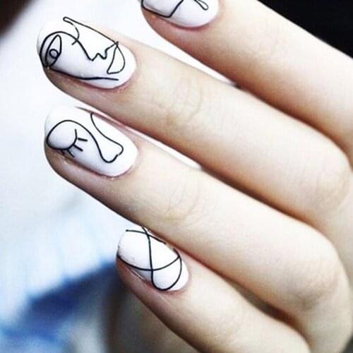 1Pack 3D Water Nail Stickers Black Cartoon Animal Flamingo Fox Hollow Designs Sliders For Nail Decals DIY Manicure Nail Art