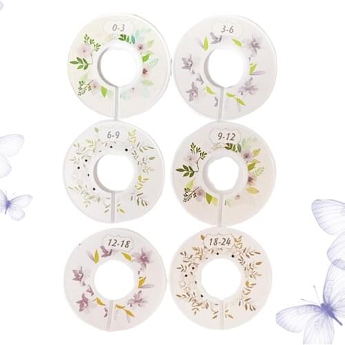 6pcs Baby Clothes Size Dividers Round Clothing Hanger Separation Circle Size Buckles for Wardrobe Shopping Mall