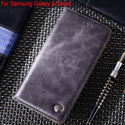 Case for samsung galaxy A6 A5 A7 A8 A9 2016 2017 2018 coque Luxury Leather Flip cover with Stand Card Slot Without magnets funda