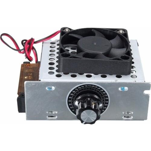 AC 220V 4000W SCR Electric Voltage Regulator Dimmer Temperature Motor Speed Controller With Fan