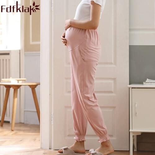 Fdfklak2018 Cotton Maternity Pants Pregnancy Clothes Spring Summer Maternity Pajama Pants Plus Size Pregnancy Pants L-3XL F292