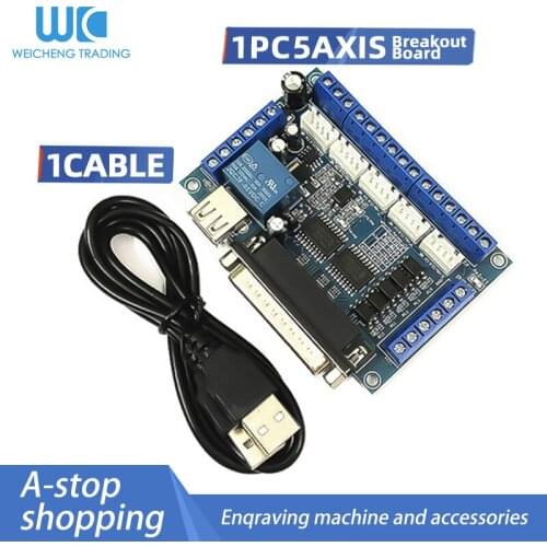 MACH3 engraving machine cnc 5-axis stepper motor driver interface control board with optocoupler isolation
