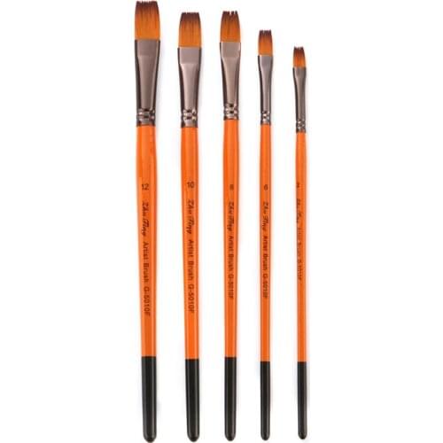 4 Styles 5Pcs Artist Nylon Hair Paint Brushes Acrylic Watercolor Oil Painting Pen Tool Comfortable Grip Painting Tools