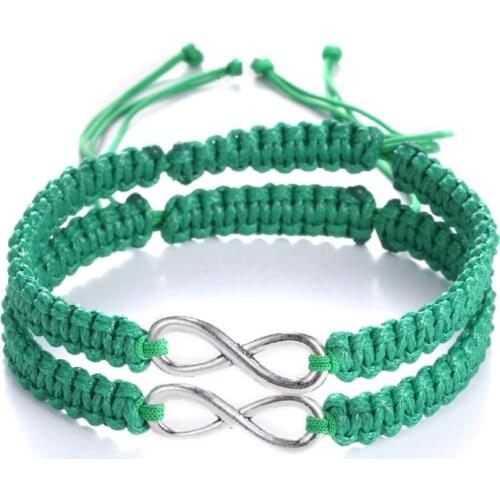 2Pcs Bohemian Lucky Kabbalah Infinity Love Figure 8 Friendship Bracelet Infinity Lovers Braided kit Fashion Jewelry