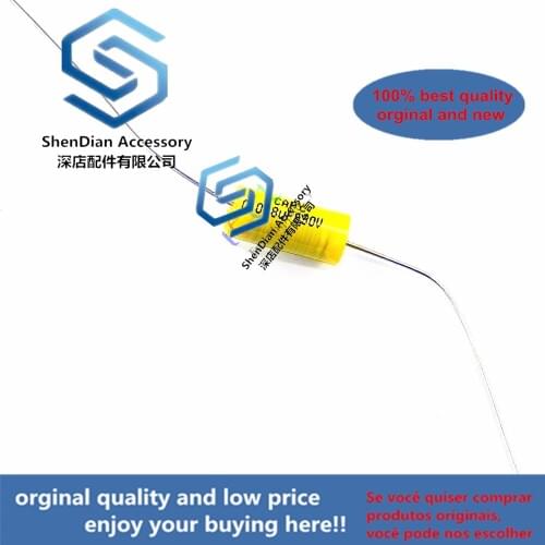 12pcs 630V fever electrodeless copper foot audio 0.068uf yellow through heart axial cholangio mechanical coupling film capacitor