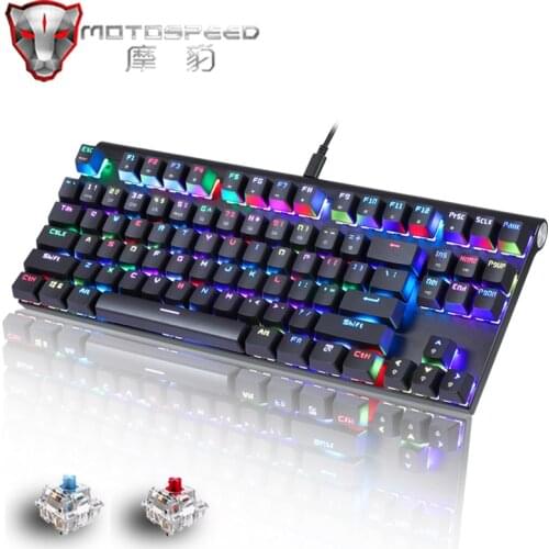 Original Motospeed CK101 RGB Mechanical Gaming Keyboard Anti-Ghosting 87 keys LED Backlit USB Wired keyboard For Computer Gamer