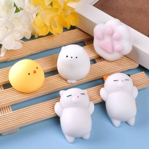 Cute Soft Rabbit Pig Cat Duck Tiger Animal Stress Relief Squeeze Toy Decompression Kids Adult Gift Office Antistress Toys Gifts