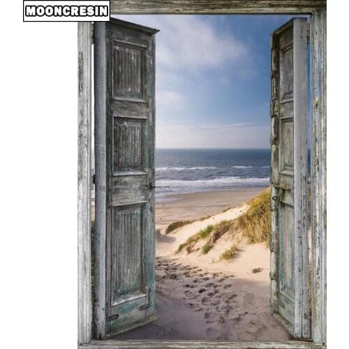 MOONCRESIN Diy Diamond Embroidery Cross Stitch Diamond Painting Seaside Scenery Paint With Diamonds Mosaic Needlework Decor Home