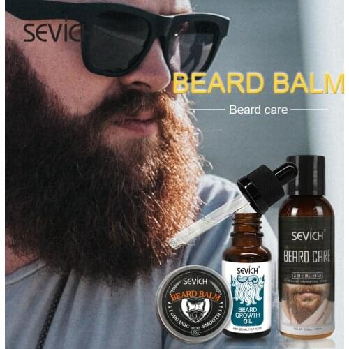 Sevich Natural Beard Oil Balm Moustache Styling Beeswax Gentlemen Beard Regrowth Care Essence Oil Moisturizing Smoothing