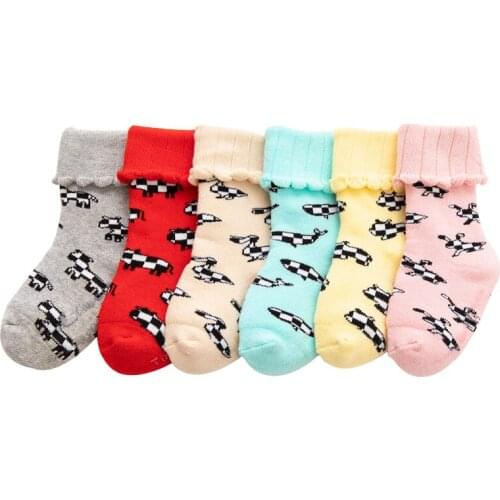 New Fashion Autumn Winter Animal Curl Pile Socks Warm Thickend Sweet Soft Baby Socks Newborn