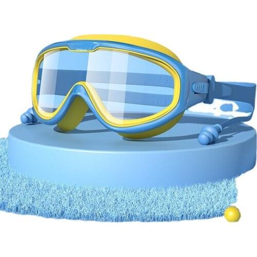 Swim Goggles for Kids Anti-Fog UV Protection Clear Wide Vision Swim Glasses With Earplug for 4-15 Years children SY503