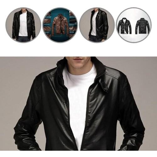 Autumn Popular Zipper Closure Men Jacket Comfortable Bike Jacket Side Pockets for Party